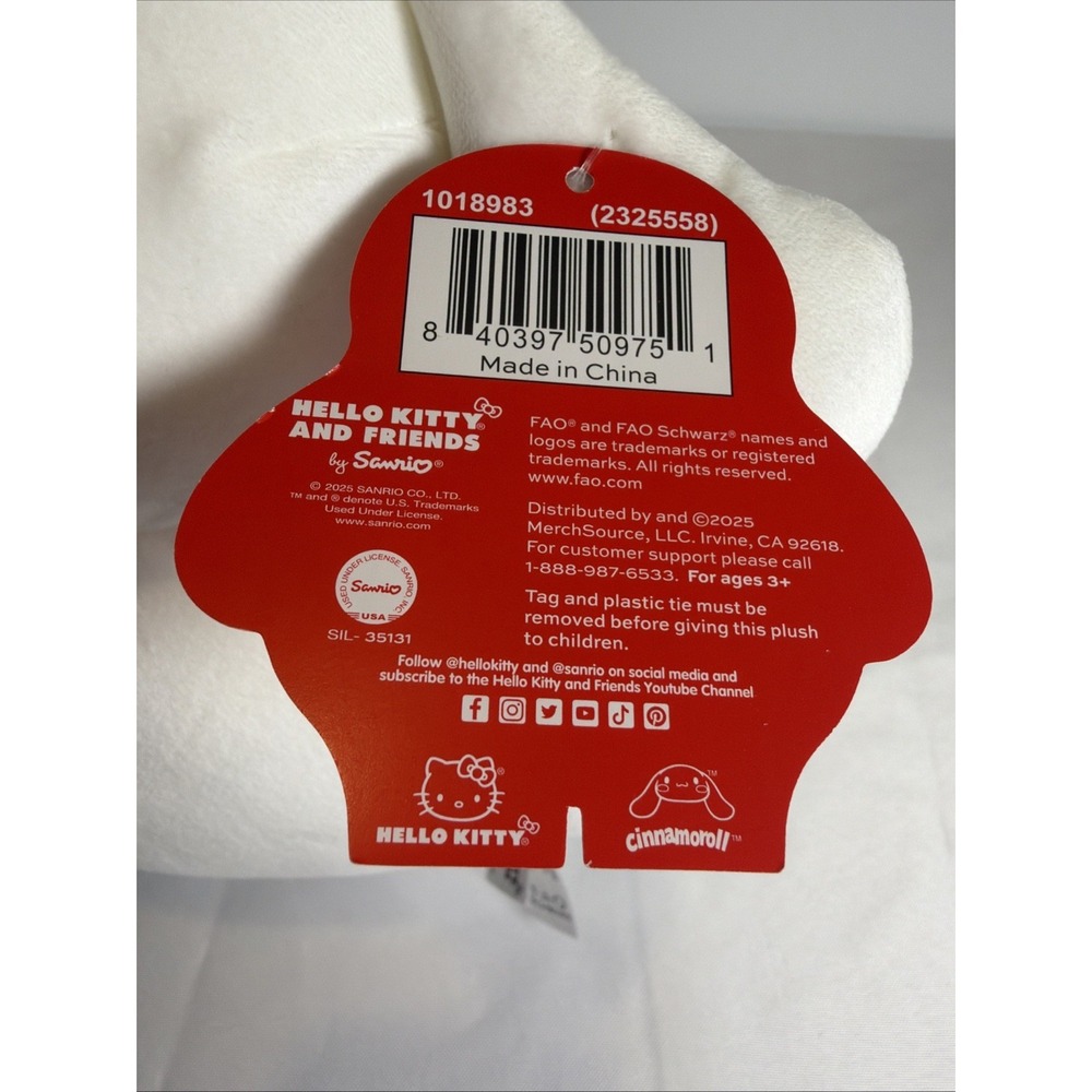 Hello Kitty & Friends Sanrio FAO Schwarz Cinnamoroll Blob Plush New With Tags - Picture 9 of 12